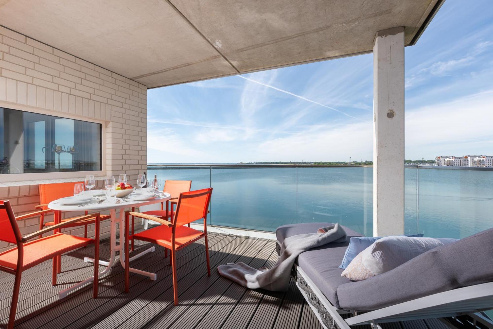 אולפניץ Brise- Direkt Am Wasser, Hafenblick, Fahrstuhl, Sauna, Ueberdachter Balkon מראה חיצוני תמונה